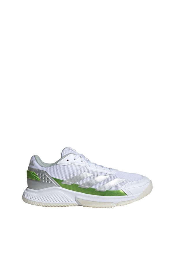 Adidas - Buty Courtquick Padel. Kolor: biały, szary, żółty, wielokolorowy. Materiał: materiał