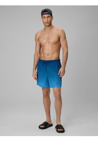 4f - 4F Spodenki plażowe boardshorty męskie - turkusowe S. Kolor: turkusowy. Materiał: skóra, materiał, tkanina #1