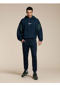 Sinsay - Sportowe spodnie dresowe z przeszyciami - granatowy. Kolor: niebieski. Materiał: dresówka. Styl: sportowy