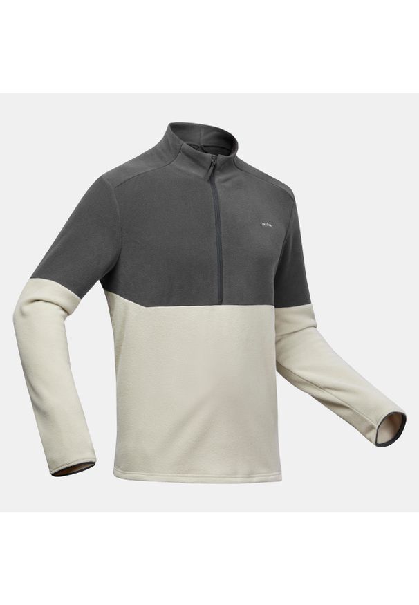 quechua - Polar turystyczny męski Quechua MH500. Kolor: wielokolorowy, beżowy, szary. Materiał: materiał, poliester