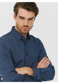 PAKO LORENTE – Granatowa koszula o prostym kroju we wzór paisley P24SF-1X-029-G-R - Pako Lorente. Kolor: niebieski. Długość rękawa: długi rękaw. Długość: długie. Wzór: paisley #7