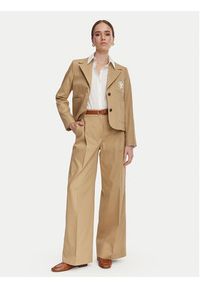 TOMMY HILFIGER - Tommy Hilfiger Marynarka Dressing WW0WW50146 Beżowy Regular Fit. Kolor: beżowy. Materiał: bawełna #2
