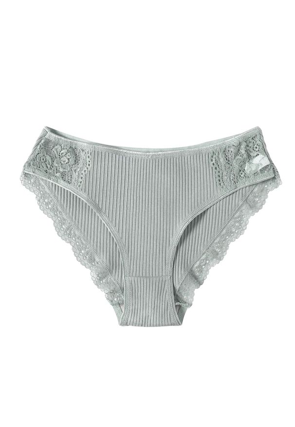 Intica - Tanga damskie z koronkowym wykończeniem elegancki styl Dimitroula. Kolor: szary. Materiał: koronka. Długość: długie