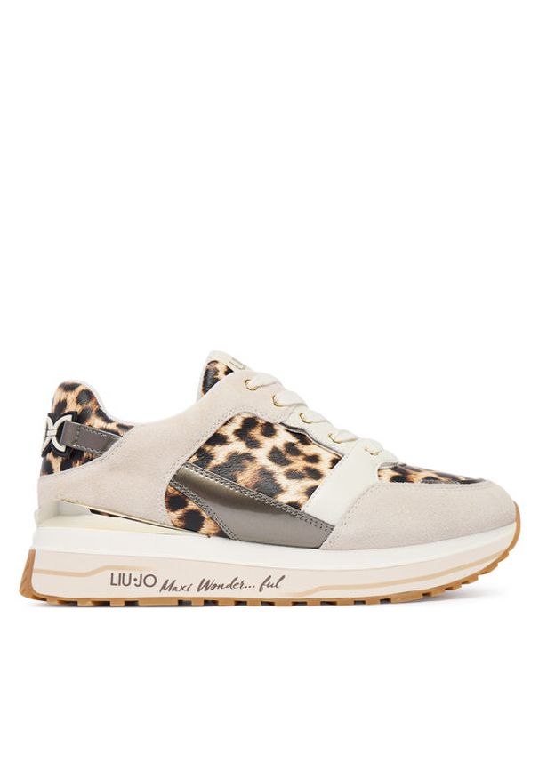 Liu Jo Sneakersy Maxi Wonder 91 BA6011 PX811 Beżowy. Kolor: beżowy. Materiał: skóra, zamsz
