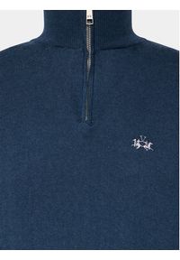 La Martina Sweter WMS003 YW091 Granatowy Regular Fit. Kolor: niebieski. Materiał: bawełna