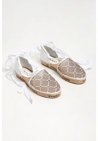 Pinko - Espadryle Angelica PINKO. Materiał: skóra. Wzór: ażurowy, gładki, napisy #1