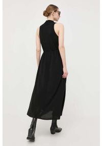Max Mara Leisure sukienka kolor czarny maxi rozkloszowana. Kolor: czarny. Materiał: dzianina. Długość: maxi #2