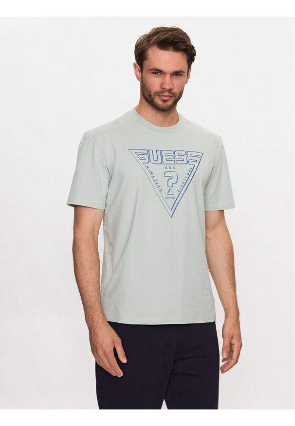 Guess T-Shirt Z3YI04 J1314 Niebieski Regular Fit. Kolor: niebieski. Materiał: bawełna