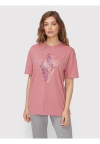skechers - Skechers T-Shirt Diamond Magnolia Outline Everybody WTS354 Różowy Relaxed Fit. Kolor: różowy. Materiał: bawełna, syntetyk