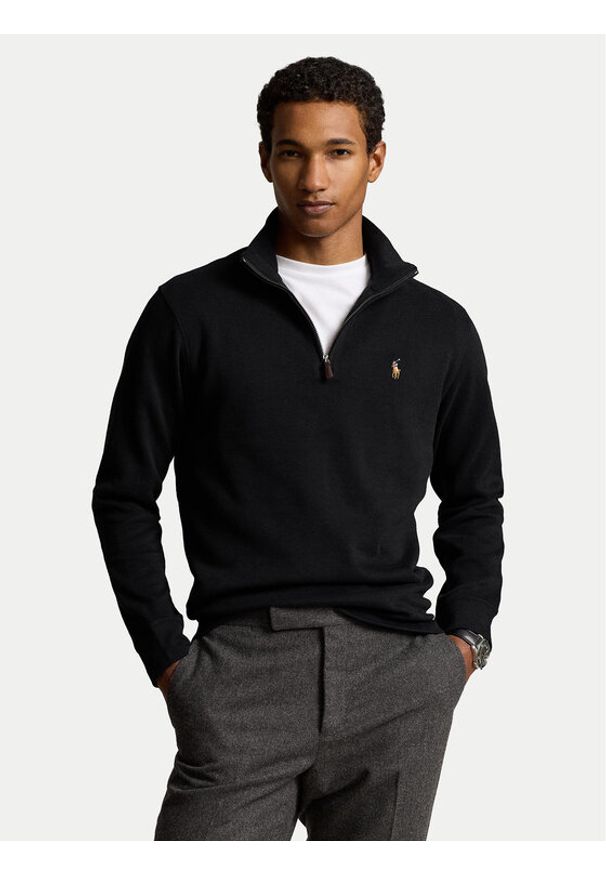 Polo Ralph Lauren Bluza Lsl 710671929001 Czarny Regular Fit. Typ kołnierza: polo. Kolor: czarny. Materiał: bawełna