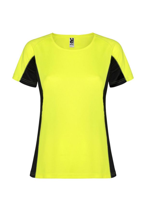 ROLY - T-shirt Damski Z Krótkim Rękawem Sportowy Shanghai. Kolor: żółty, wielokolorowy, czarny. Długość rękawa: krótki rękaw. Długość: krótkie. Sport: joga i pilates