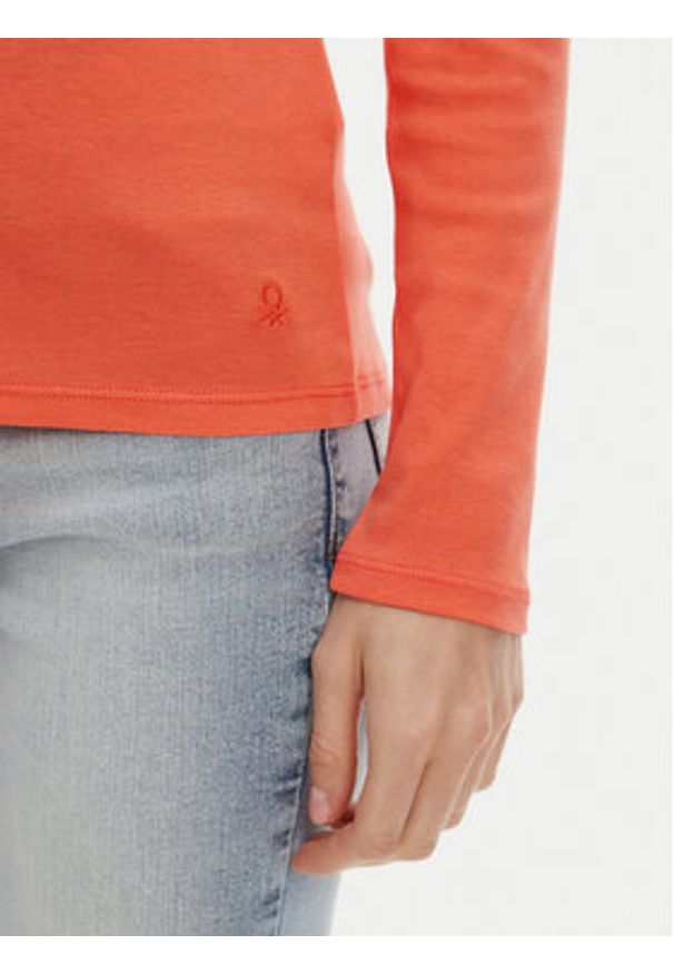 United Colors of Benetton - United Colors Of Benetton Bluzka 3GA2E16F9 Pomarańczowy Regular Fit. Kolor: pomarańczowy. Materiał: bawełna
