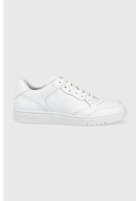 Polo Ralph Lauren sneakersy skórzane POLO CRT kolor biały. Nosek buta: okrągły. Zapięcie: sznurówki. Kolor: biały. Materiał: skóra