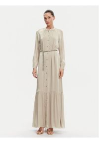 MICHAEL Michael Kors Sukienka koszulowa MS482CM8BB Beżowy Regular Fit. Kolor: beżowy. Materiał: syntetyk. Typ sukienki: koszulowe #1