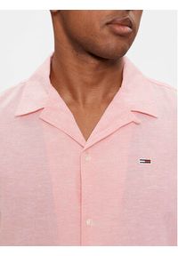 Tommy Jeans Koszula Camp DM0DM18963 Różowy Regular Fit. Kolor: różowy. Materiał: len