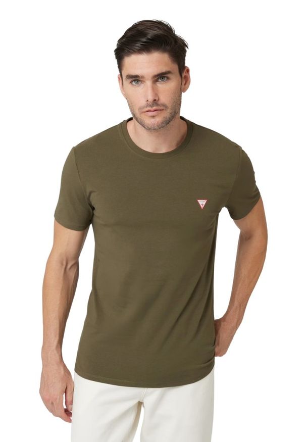 Guess - GUESS Zielony t-shirt męski Core Tee Str, Rozmiar M. Kolor: zielony