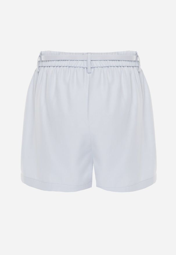 Renee - Niebieskie Spódnico-Szorty w Eleganckim Stylu z Wąskim Paskiem z Klamrą Ynislia. Kolor: niebieski. Styl: elegancki