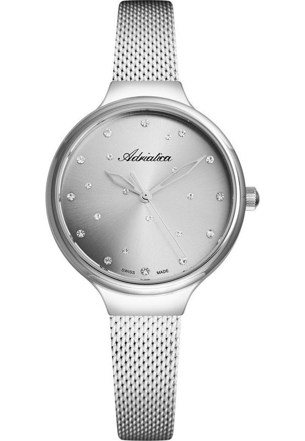 Zegarek Adriatica Zegarek damski Adriatica A3723.5147Q CYRKONIE srebrny. Kolor: srebrny
