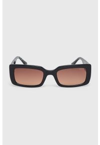 Guess okulary przeciwsłoneczne kolor czarny. Kształt: prostokątne. Kolor: czarny #6