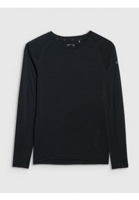 4f - 4F Longsleeve trekkingowy szybkoschnący z wełną merino damski - czarny M. Kolor: czarny. Materiał: wełna. Długość rękawa: długi rękaw