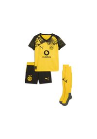 Puma - Dziecięcy strój Borussia Dortmund 25/26 PUMA Faster Yellow Black. Kolor: czarny, wielokolorowy, żółty. Materiał: dresówka. Styl: sportowy