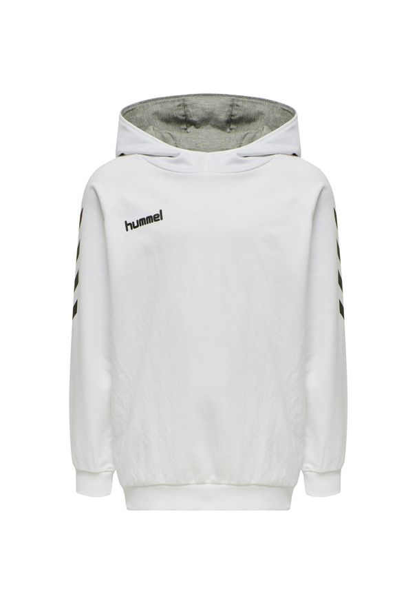 Bluza sportowa z kapturem dla dzieci Hummel Go Kids Cotton Hoodie. Typ kołnierza: kaptur. Kolor: biały. Sport: joga i pilates