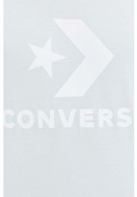 Converse t-shirt bawełniany kolor turkusowy z nadrukiem. Kolor: turkusowy. Materiał: bawełna. Wzór: nadruk. Styl: klasyczny #6