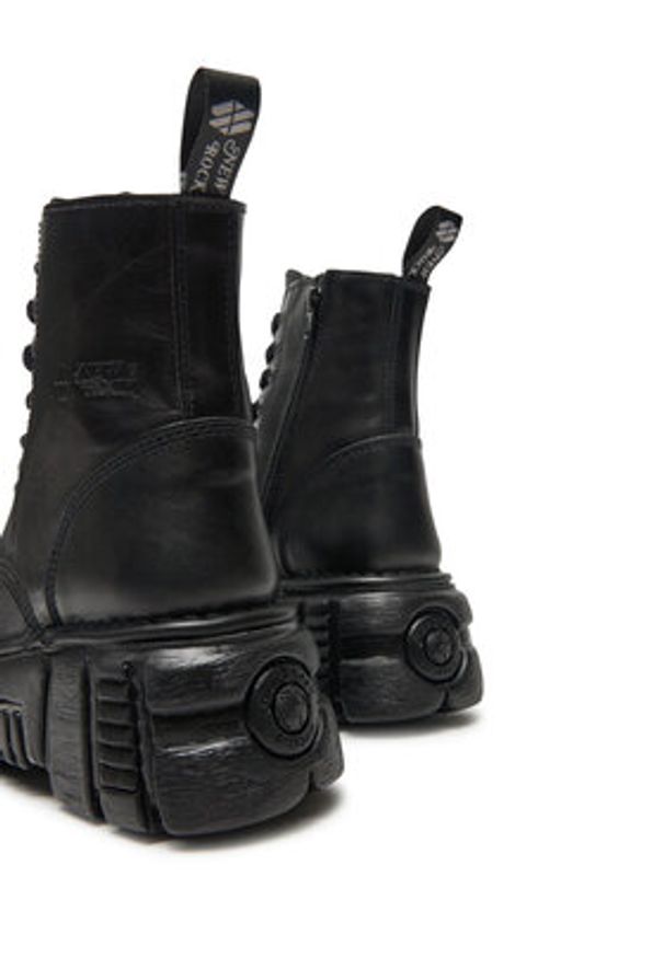 NEW ROCK Glany M-NEWMILI083-S39 Czarny. Kolor: czarny. Materiał: skóra. Styl: rockowy