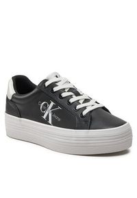 Calvin Klein Jeans Sneakersy Vulc Flatform Laceup Lth YW0YW01474 Czarny. Kolor: czarny. Materiał: skóra