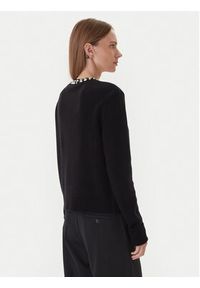 KAOS Sweter RI1KT018 0001 Czarny Regular Fit. Kolor: czarny. Materiał: wełna