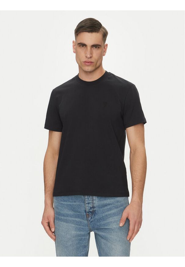 AMI PARIS - AMI Paris T-Shirt BFUTS003.724 Czarny Regular Fit. Kolor: czarny. Materiał: bawełna