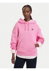Tommy Jeans Bluza Badge DW0DW19414 Różowy jasny Boxy Fit. Kolor: różowy. Materiał: bawełna #1