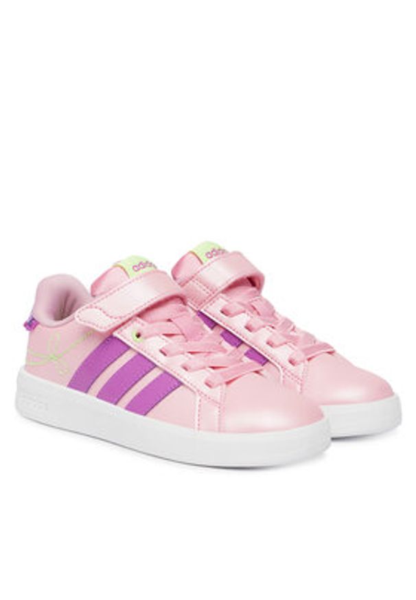 Adidas - adidas Sneakersy Grand Court 3.0 Girls Shoes Children KI1755 Różowy. Kolor: różowy. Materiał: skóra