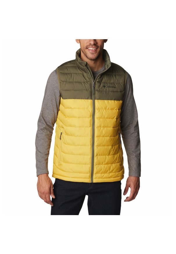 columbia - Bezrękawnik Turystyczny Puchowy Męski Columbia Powder Lite Vest. Kolor: żółty. Materiał: puch. Długość rękawa: bez rękawów. Długość: krótkie