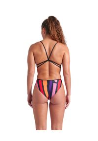 Strój Kąpielowy damski Arena Painters Stripe Swimsuit. Kolor: czarny. Wzór: kolorowy