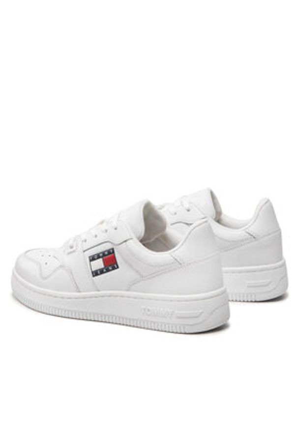Tommy Jeans Sneakersy Retro Basket EN0EN01723 Biały. Kolor: biały. Materiał: skóra