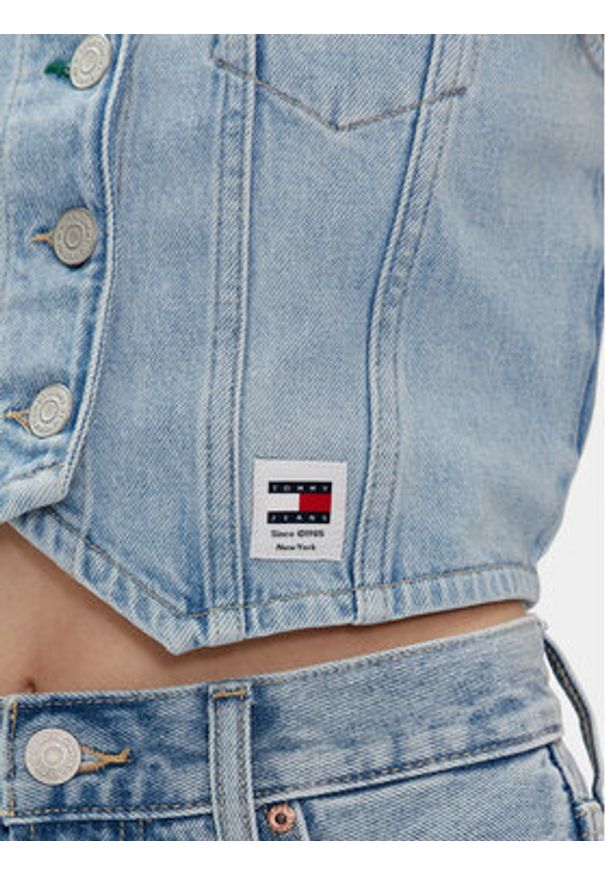Tommy Jeans Kamizelka DW0DW17684 Niebieski Regular Fit. Kolor: niebieski. Materiał: bawełna