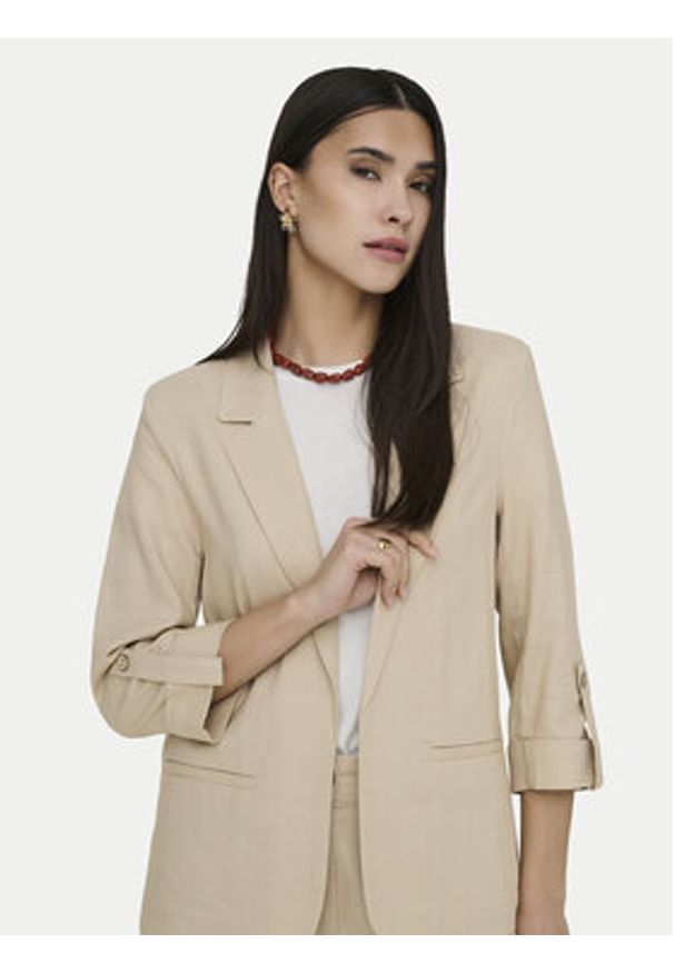 only - ONLY Marynarka Goa 15363727 Beżowy Regular Fit. Kolor: beżowy. Materiał: wiskoza