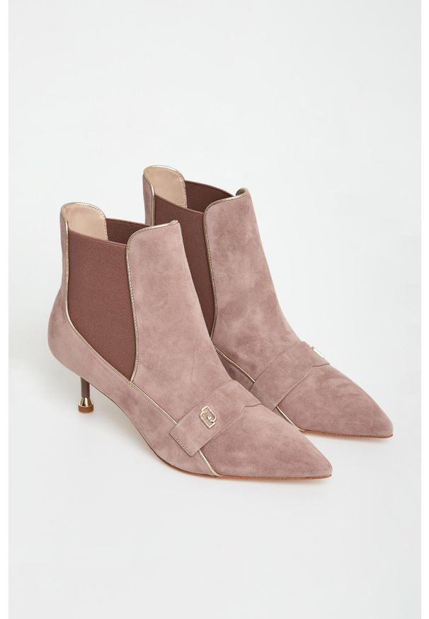 Liu Jo - Botki damskie zamszowe LIU JO. Materiał: zamsz