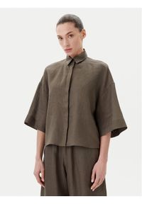 Max Mara Leisure Koszula Mirano 2516111028 Zielony Relaxed Fit. Kolor: zielony. Materiał: len