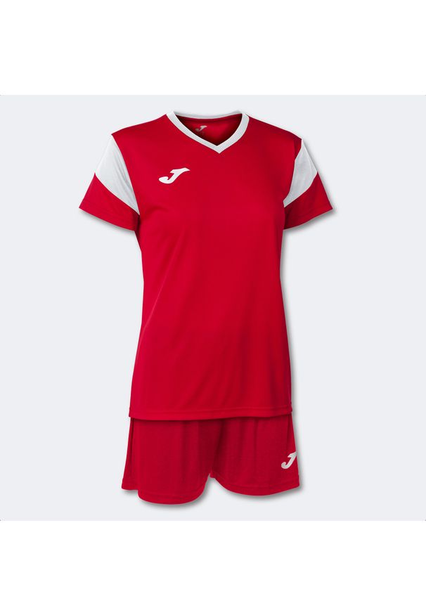 Zestaw do piłki nożnej damski Joma Girl Phoenix. Kolor: czerwony, biały, wielokolorowy. Materiał: dresówka. Sport: piłka nożna