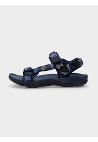 4F JUNIOR - Sandały chłopięce. Nosek buta: otwarty. Zapięcie: rzepy. Kolor: niebieski. Materiał: syntetyk, jersey, materiał, guma