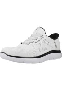 skechers - Kapcie SKECHERS SLIP-INS SUMMITS Biały. Kolor: biały. Materiał: tkanina. Model: Skechers Sport. Sport: turystyka piesza