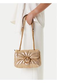 Pinko - PINKO Torebka Love Puff Mini Cl PE 25 PLTT 100039 A27F Złoty. Kolor: złoty. Materiał: skórzane, zamszowe