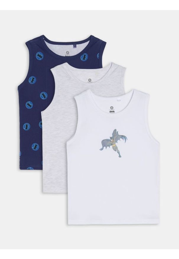 Sinsay - Podkoszulki 3 pack Batman - biały. Kolor: biały. Wzór: motyw z bajki