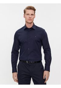 TOMMY HILFIGER - Tommy Hilfiger Koszula Cl Flex Poplin Rf Shirt MW0MW31219 Granatowy Regular Fit. Kolor: niebieski. Materiał: bawełna #1