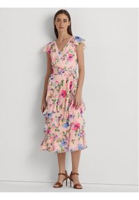 Lauren Ralph Lauren Sukienka koktajlowa 250908442001 Różowy Regular Fit. Kolor: różowy. Styl: wizytowy