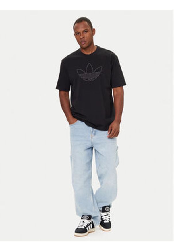 Adidas - adidas T-Shirt Studded JY2806 Czarny Loose Fit. Kolor: czarny. Materiał: bawełna