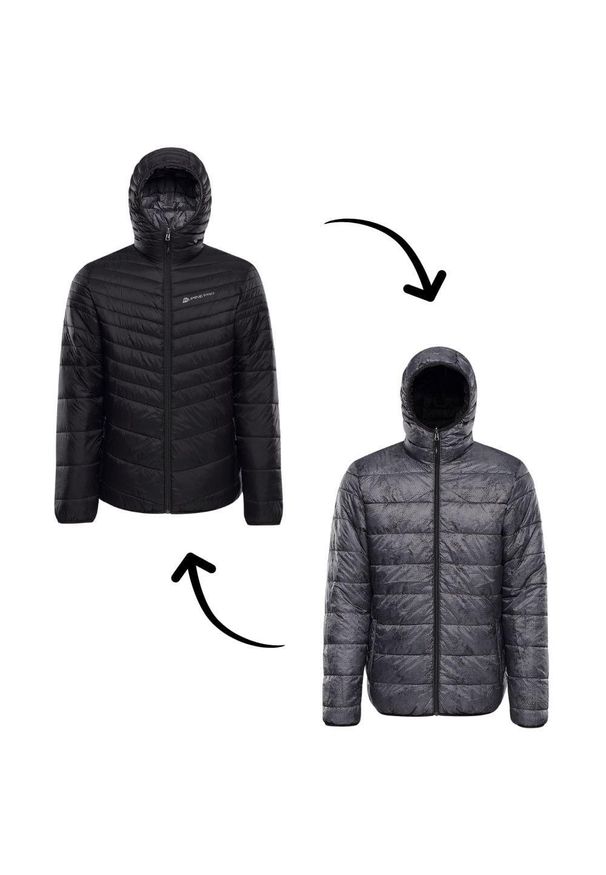 ALPINE PRO - Kurtka męska ocieplana dwustronna Alpine Pro Erom. Kolor: czarny. Materiał: puch. Sport: turystyka piesza