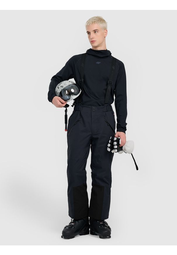 4f - 4F Spodnie narciarskie membrana Dermizax 20000 męskie - czarne S. Kolor: czarny. Materiał: materiał. Technologia: Dermizax. Wzór: gładki. Sezon: zima. Sport: narciarstwo